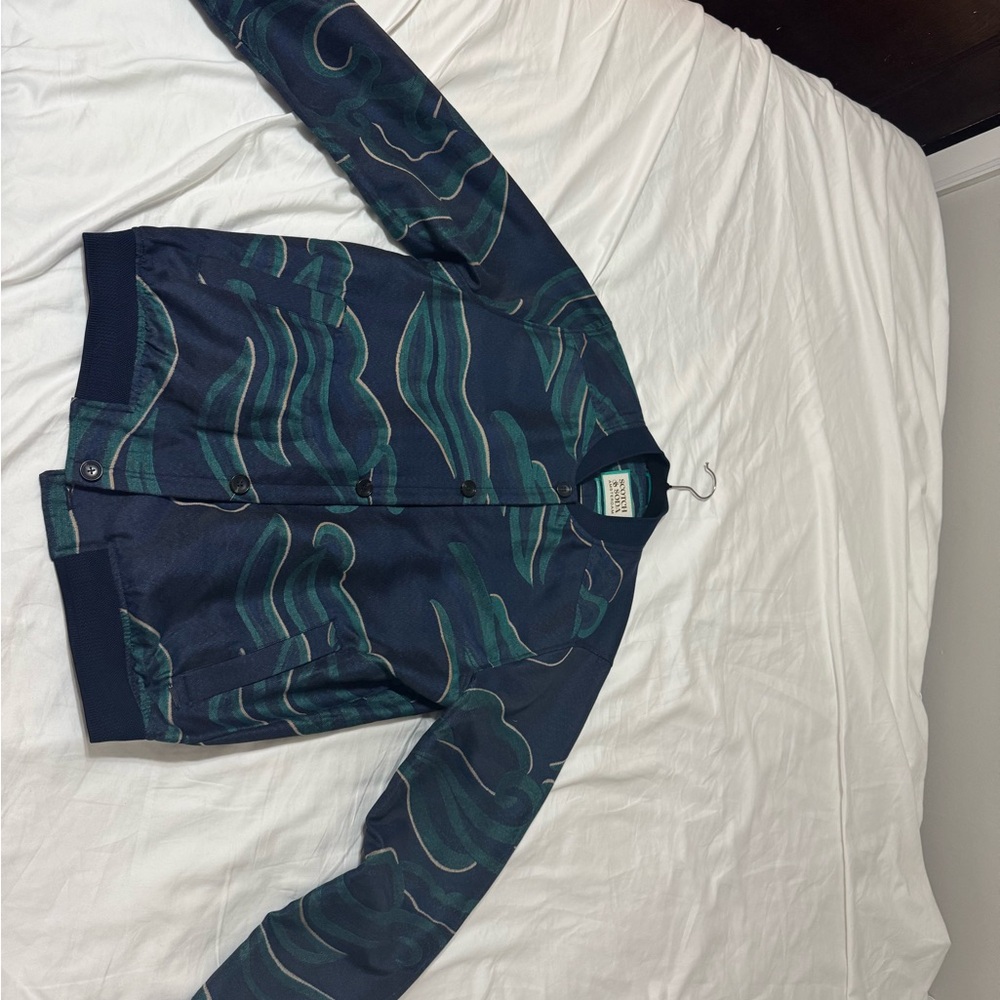 Scotch and Soda Waves Lightweight Jacquard Bomber Jacket